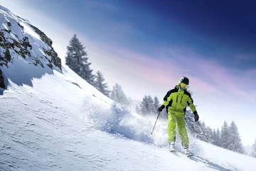 Keuken foto achterwand Wintersport winter skiër