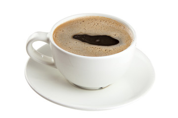 coffee in coffee cup with natural grains