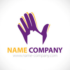 Fototapeta premium logo maison main bbc constructeur artisan 