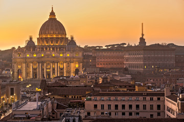 Fototapeta na wymiar Rome, Saint Peter basilica in vatican. Italy.