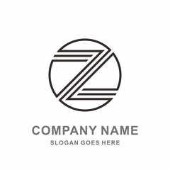 Monogram Letter Z Geometric Square Circle Architecture Interior Construction Business Company Stock Vector Logo Design Template