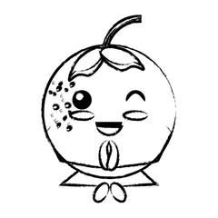 kawaii orange fruit icon