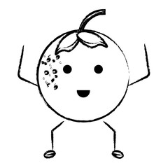 kawaii orange fruit icon