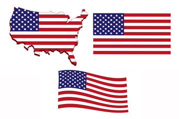 America flag map.