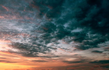 Dramatic sunset sky