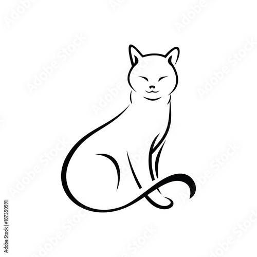 Simple Cat Design White Background Stock Image And Royalty Free Simple Cat Design White Background