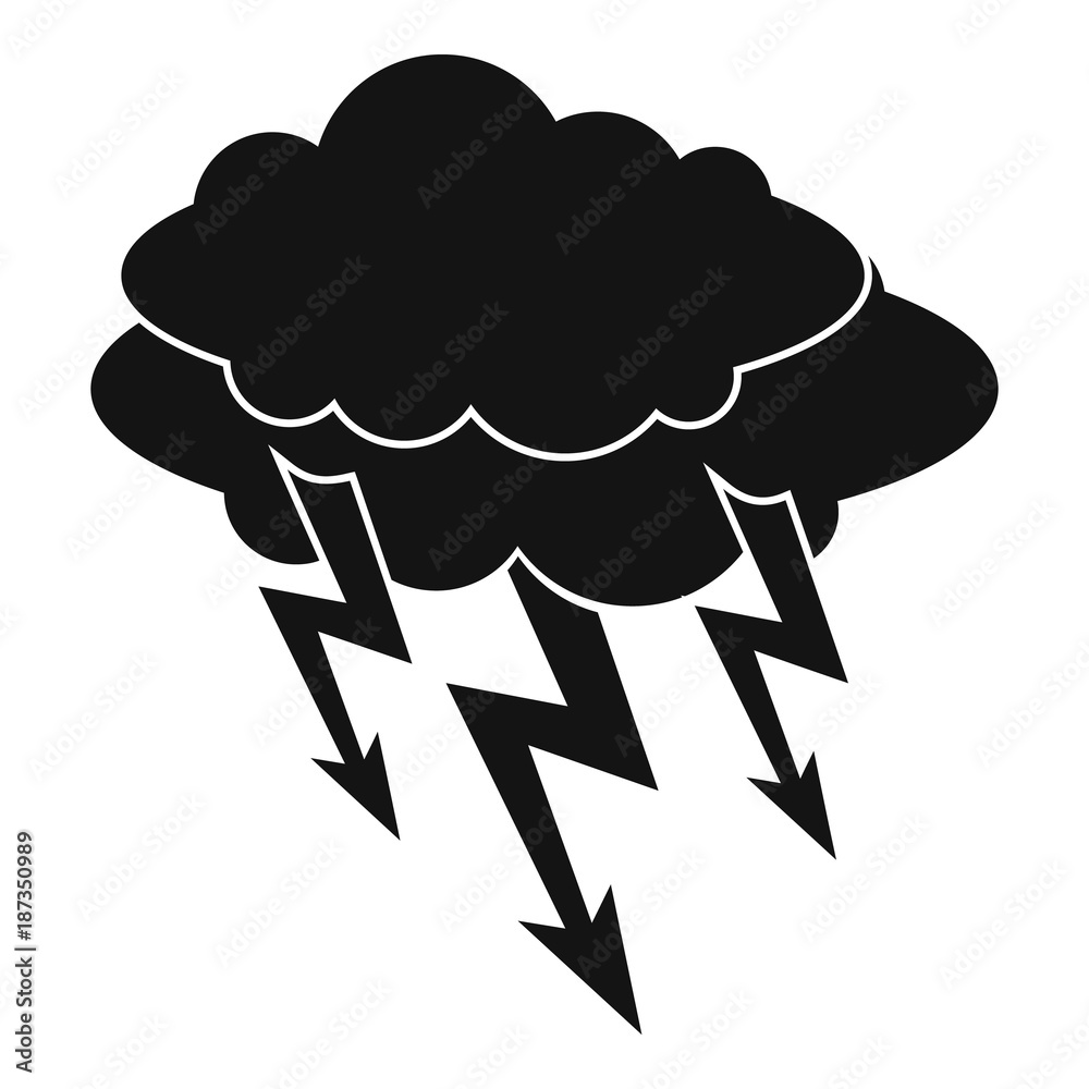 Wall mural lightning bolt icon, simple style