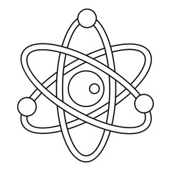 Model of atom icon, outline style