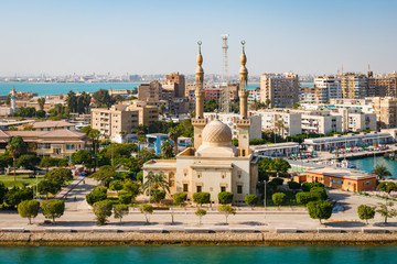 Naklejka premium Cityscape of Suez, Egypt