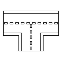 Road intersection icon, outline style