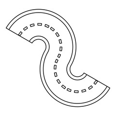 Road element icon, outline style