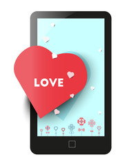 valentine's day special banner on mobile phone