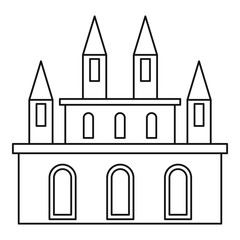 Royal castle icon, outline style