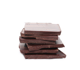 chocolate isolated on white , 78 percent of cocoa