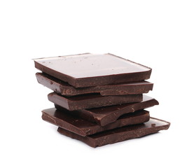 chocolate isolated on white , 78 percent of cocoa