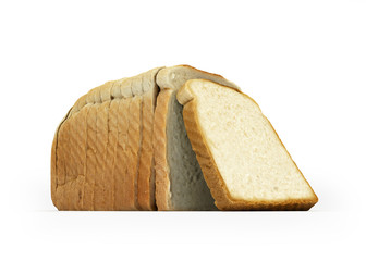 Sliced bread isolated on white background 3d