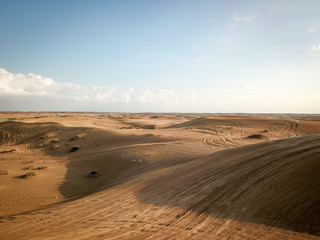Fototapeta na wymiar Sandwüste, Dünen im Abendlicht