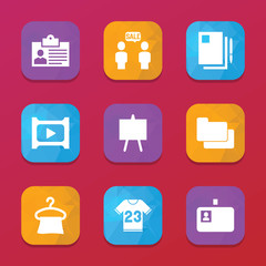 Blank icons. vector collection filled blank icons set.