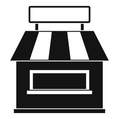 Shop building facade icon, simple style
