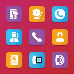 Call icons. vector collection filled call icons set.