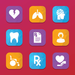 Care icons. vector collection filled care icons set.