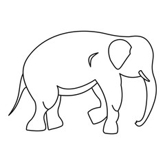 Elephant icon, outline style