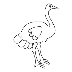 Ostrich icon, outline style
