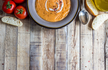 Homemade cream of tomato soup