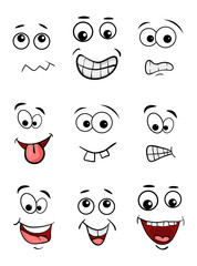 Naklejka premium cartoon face set isolated on white background