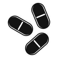 Three pills icon, simple style