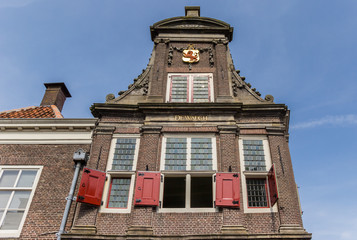 Facade of the monumental weigh building in Monnickendam