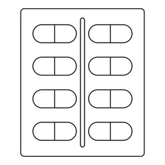 Capsules icon, outline style