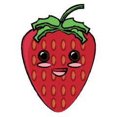 Obraz premium kawaii happy strawberry icon 