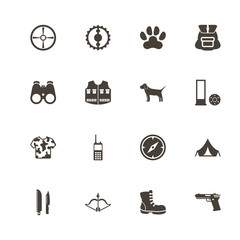 Hunting icons. Perfect black pictogram on white background. Flat simple vector icon.