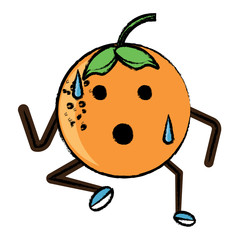 kawaii orange fruit icon