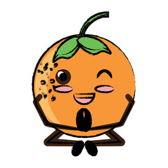 kawaii orange fruit icon