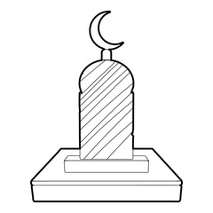 Muslim grave icon, outline style
