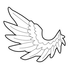 Angel wing icon, outline style
