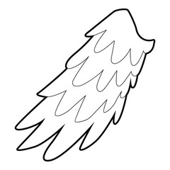 Angelic wing icon, outline style