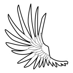 Wide wing icon, outline style