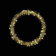Obraz premium Vector Gold frame with sparkles