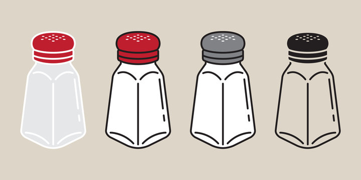 Salt Vector pepper icon logo sugar bottle cartoon illustration