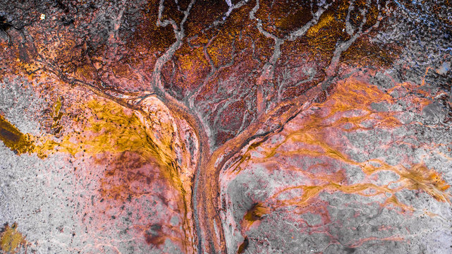 Beautiful abstract aerial photo about a lakebed