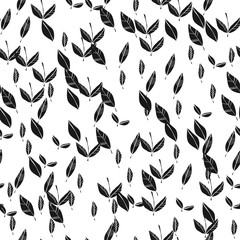 Leaves, leaf fall. Seamless floral pattern. Vector