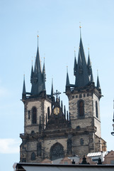 Fototapeta na wymiar The Church of Our Lady before Tyn in Prague, Czech Republic