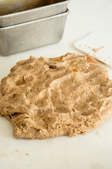 Raw dough for rye bread.