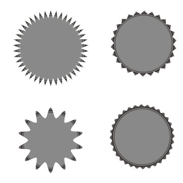 Set of vector starburst, sunburst badges. Grey color. Vintage  labels, stickers.  A collection of different types icon.