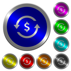 Dollar pay back luminous coin-like round color buttons