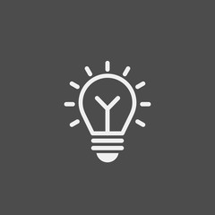 Bulb flat vector icon. Idea flat vector icon