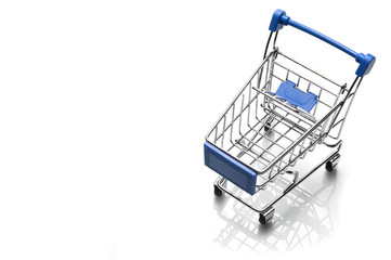 Shopping cart isolated top view